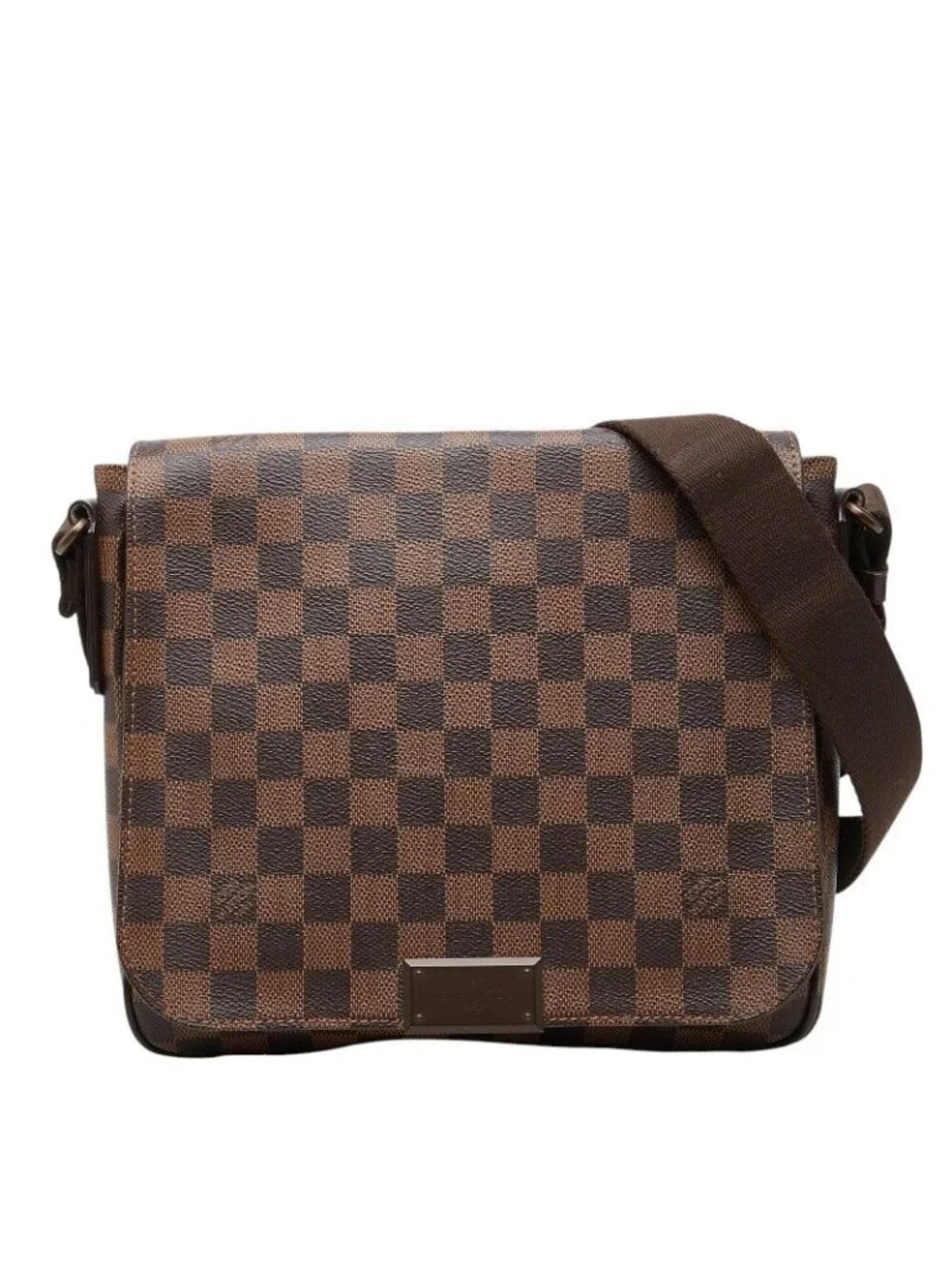 Louis Vuitton Damier District PM Crossbody Shoulder Bag Brown Leather